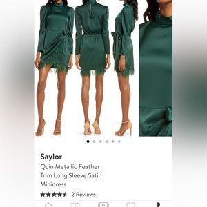 Gorgeous Saylor Green Feathered Dresz